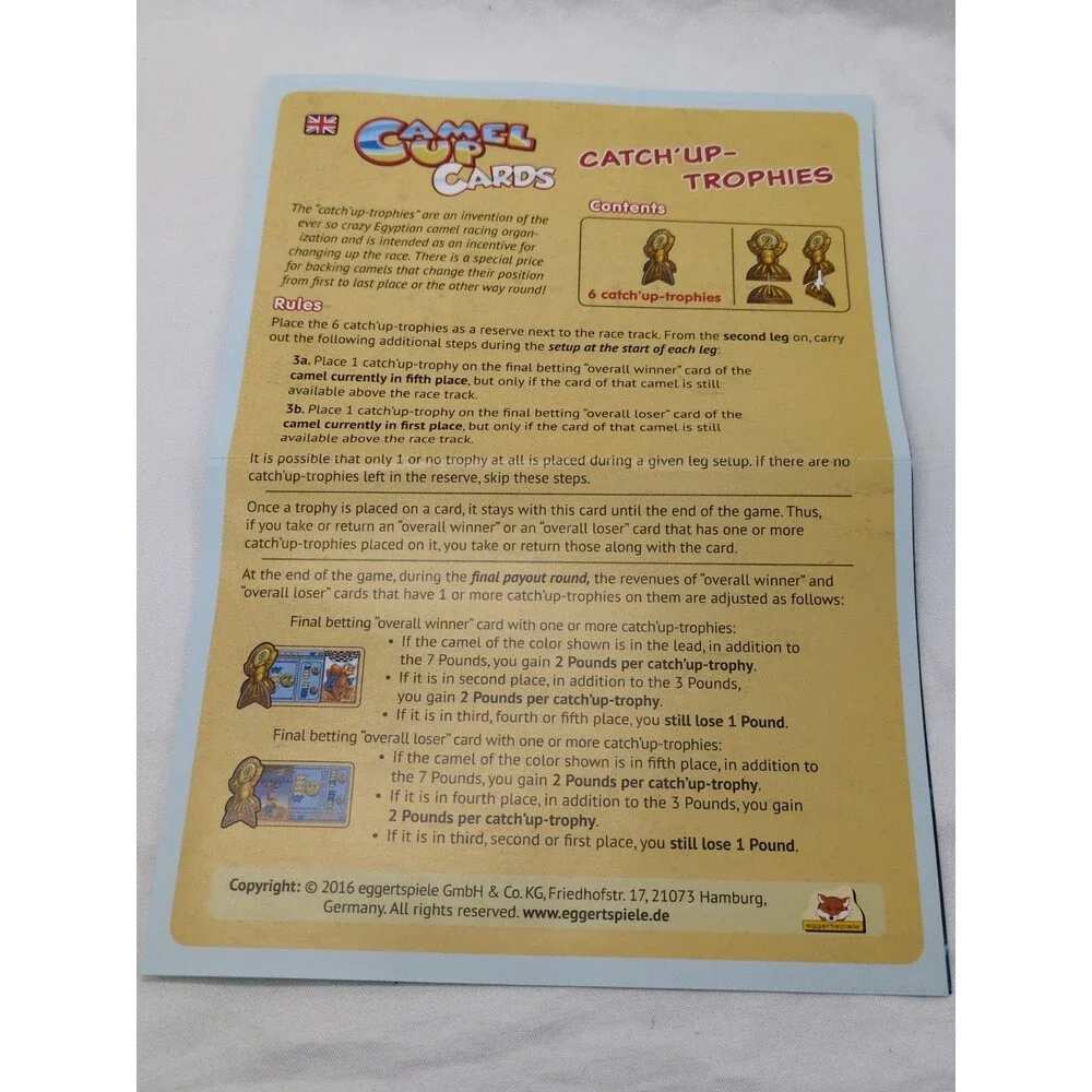 Camel Up Cards Catch'up Trophies Expansion